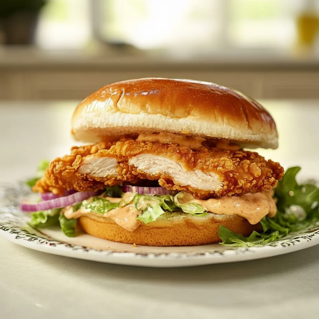 Crispy Chicken Sandwich Recipe Fried Burger Style