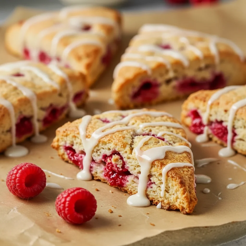 Buttery Lemon Raspberry Scones