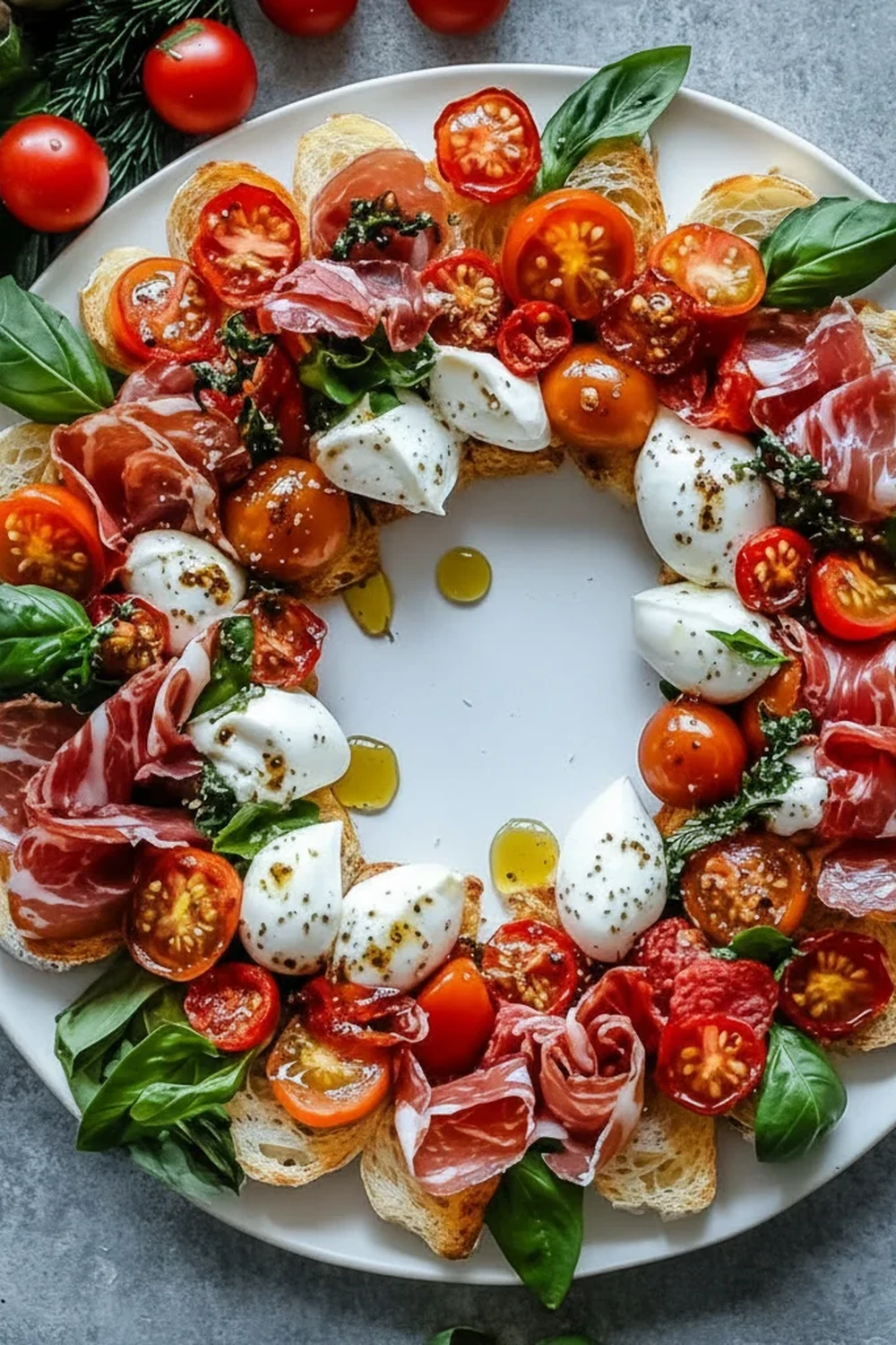 Christmas Bruschetta Wreath