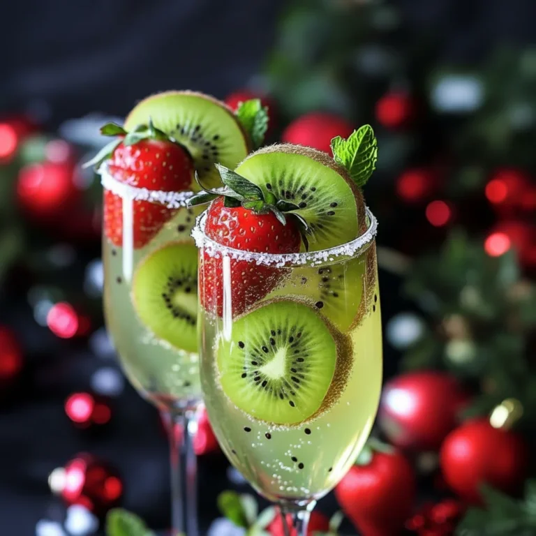 Christmas Kiwi Strawberry Bellini Cocktail