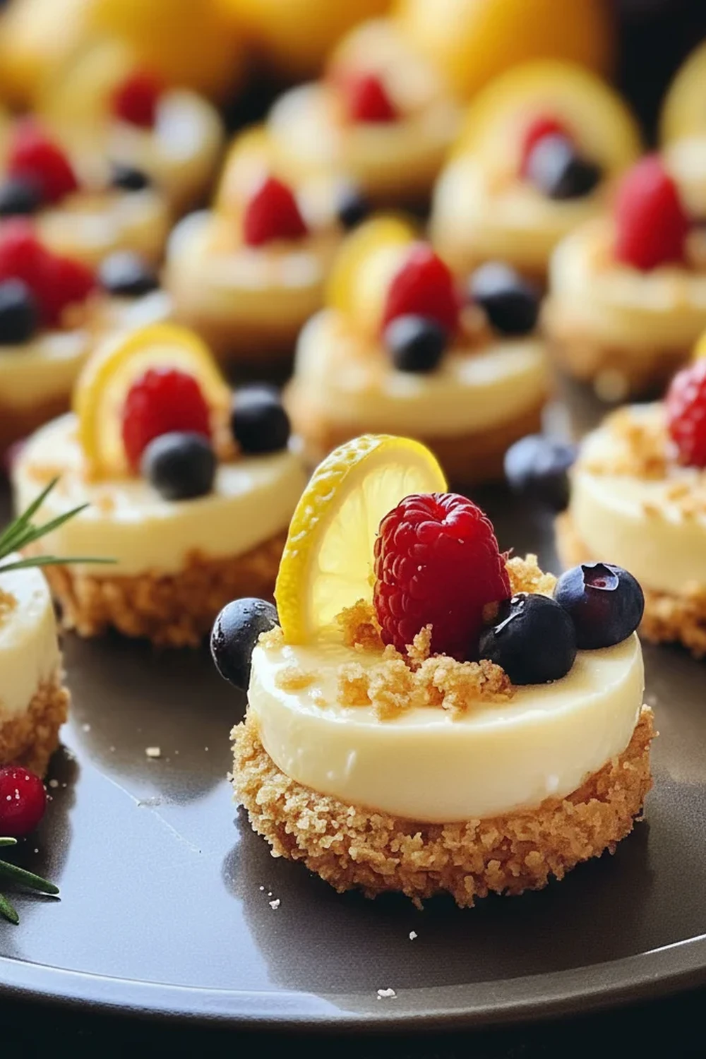 Christmas Mini Lemon Cheesecake Bites