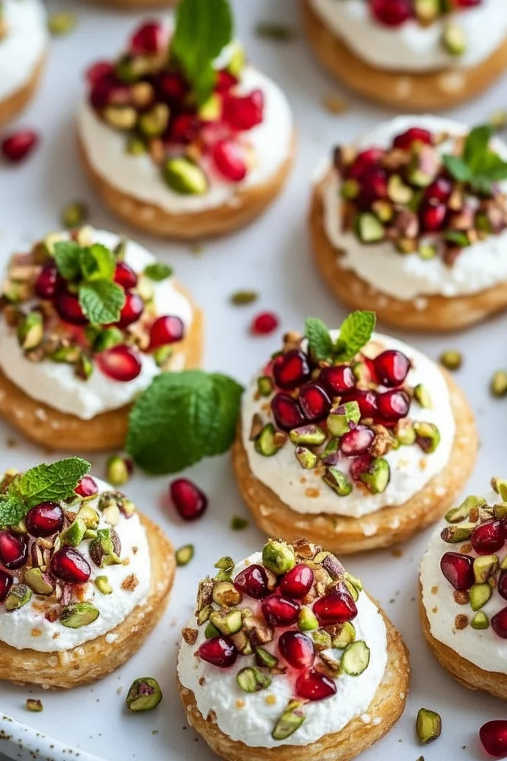 Christmas Pomegranate Goat Cheese Bites