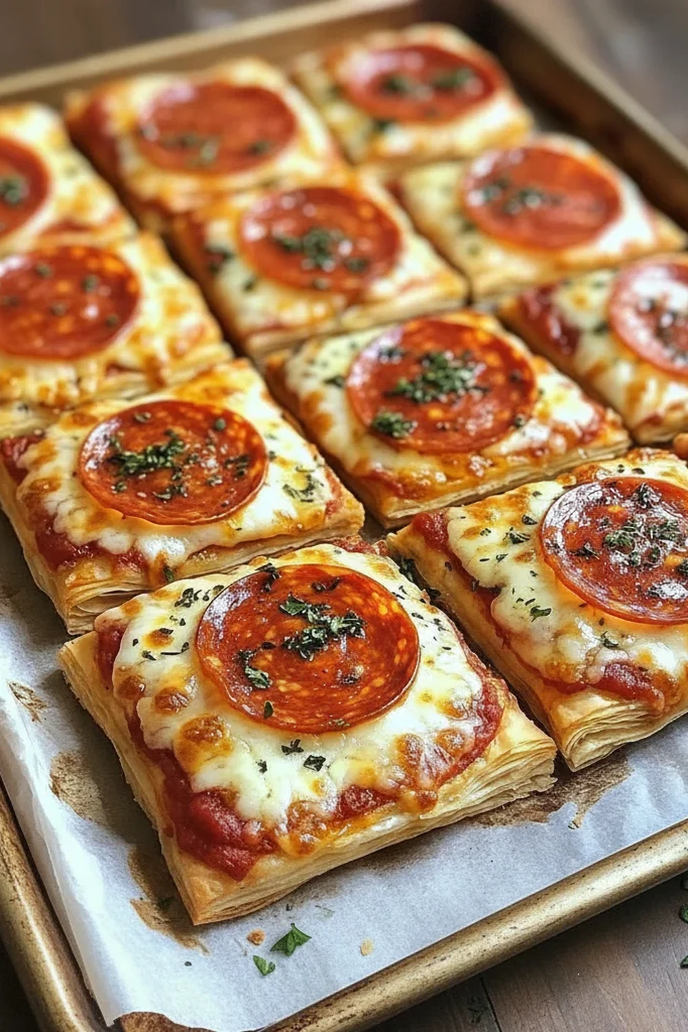 Christmas Puff Pastry Pizza Squares