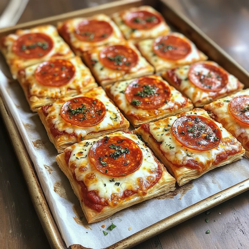Christmas Puff Pastry Pizza Squares