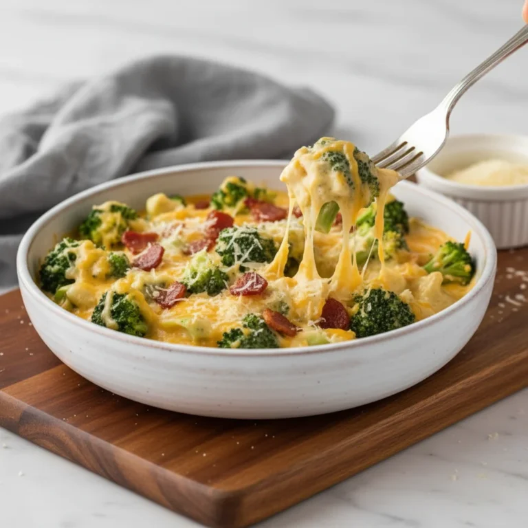 Creamy Garlic Parmesan Broccoli Bacon
