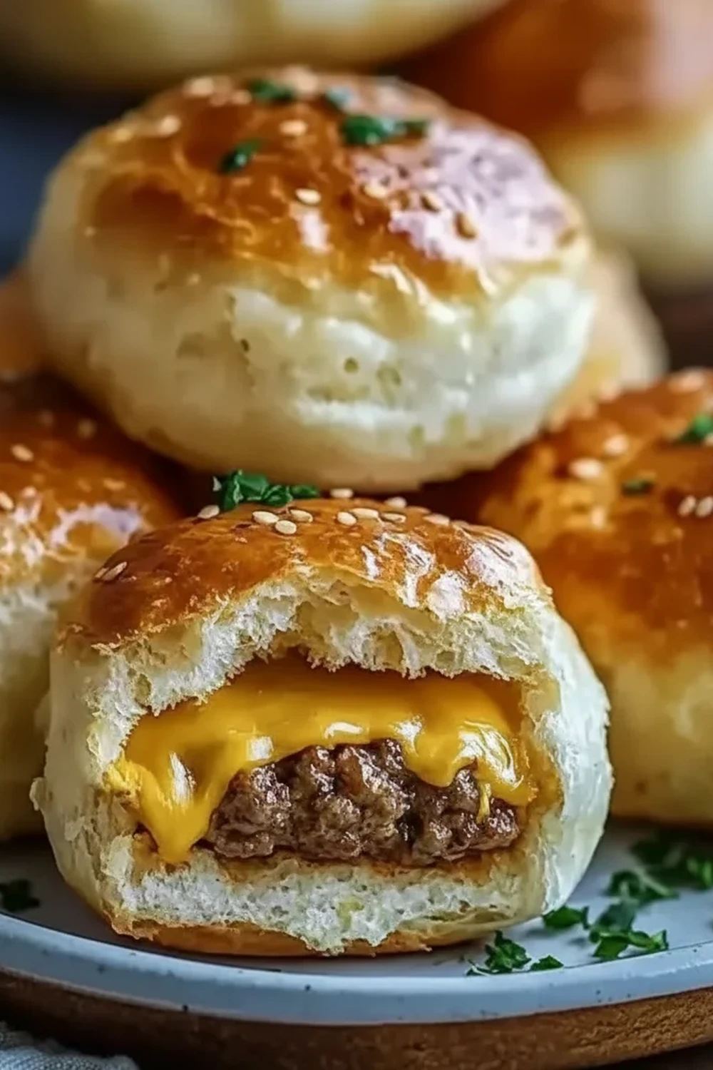 Garlic Parmesan Cheeseburger Bombs
