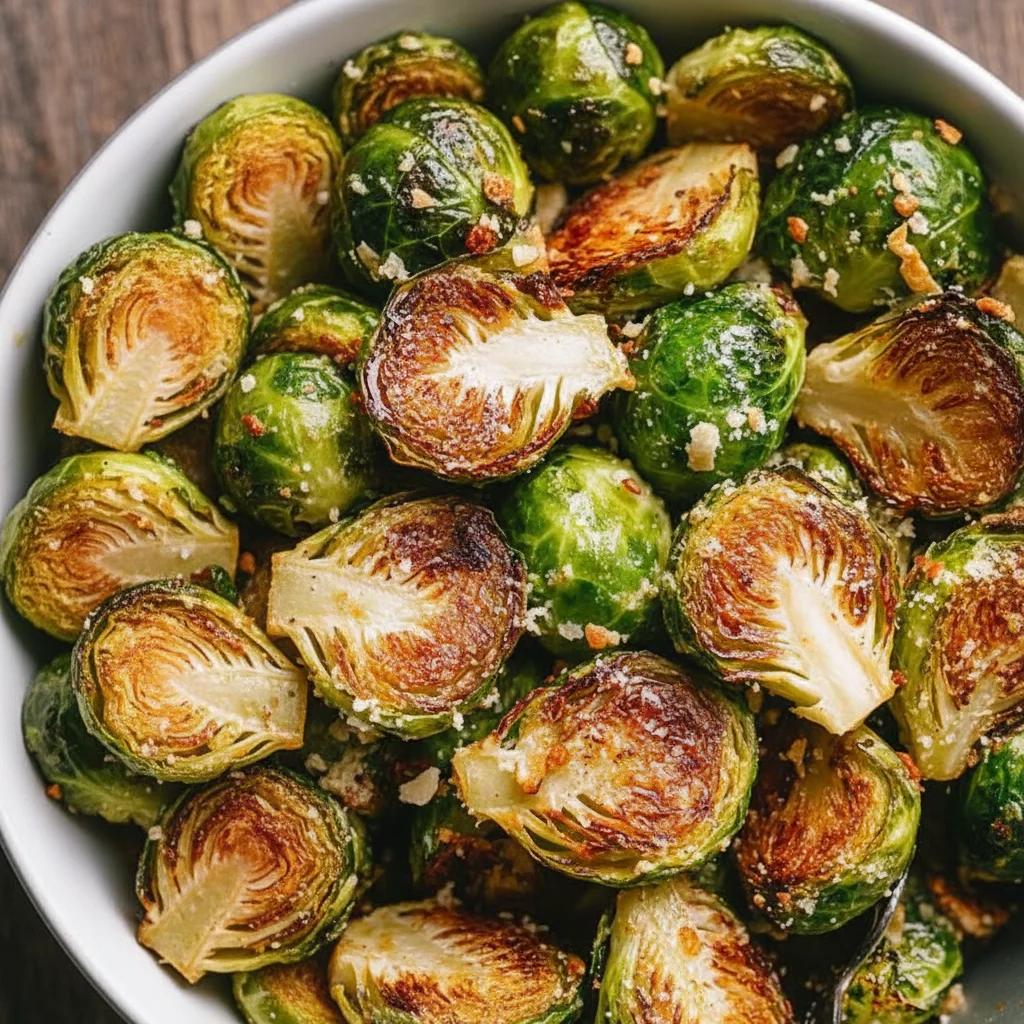 Garlic Parmesan Roasted Brussels Sprouts