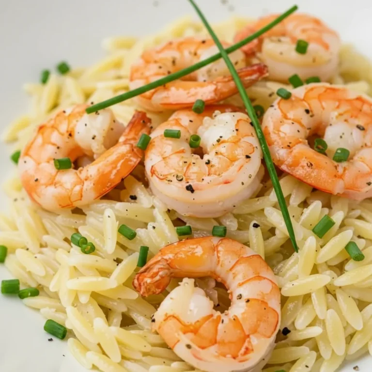 Lemon Garlic Shrimp Orzo