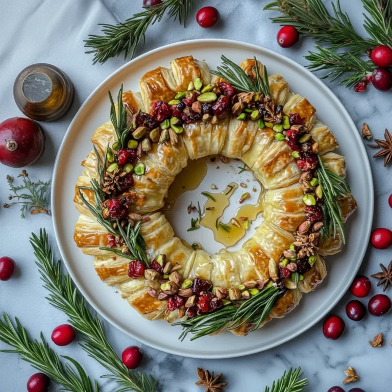 Pistachio Honey Baked Brie Wreath