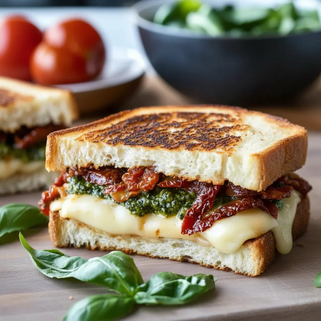 Sun Dried Tomato Bacon Pesto Grilled Cheese Recipe