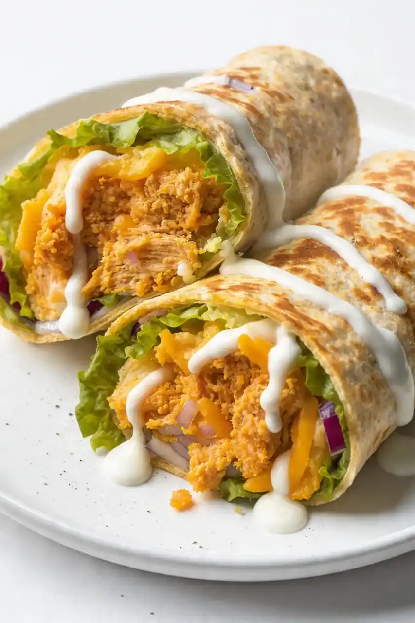 Baked Buffalo Chicken Wraps with Ranch Seasoning