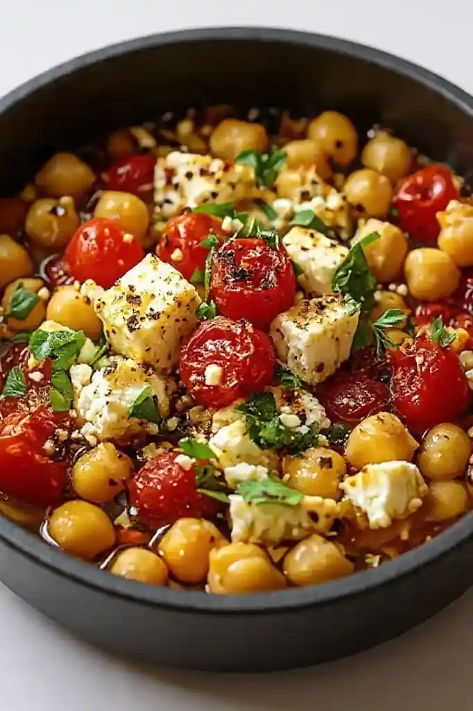 Baked Feta and Chickpea Bowl