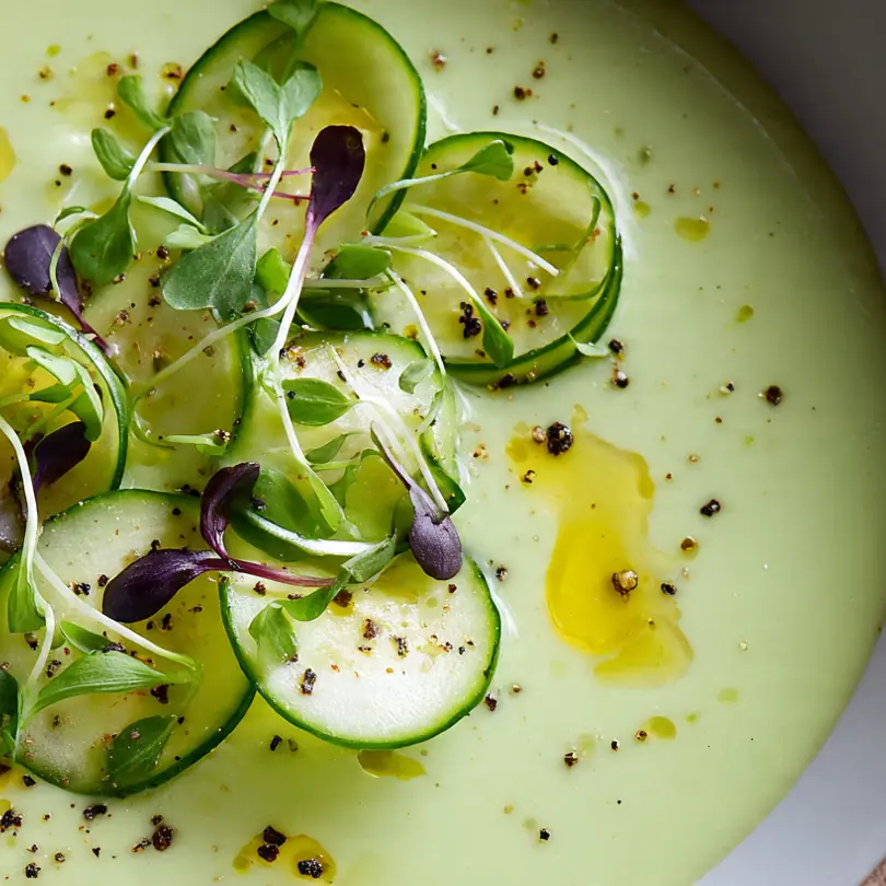 Chilled Cucumber Avocado Soup (No-Cook Lunch)