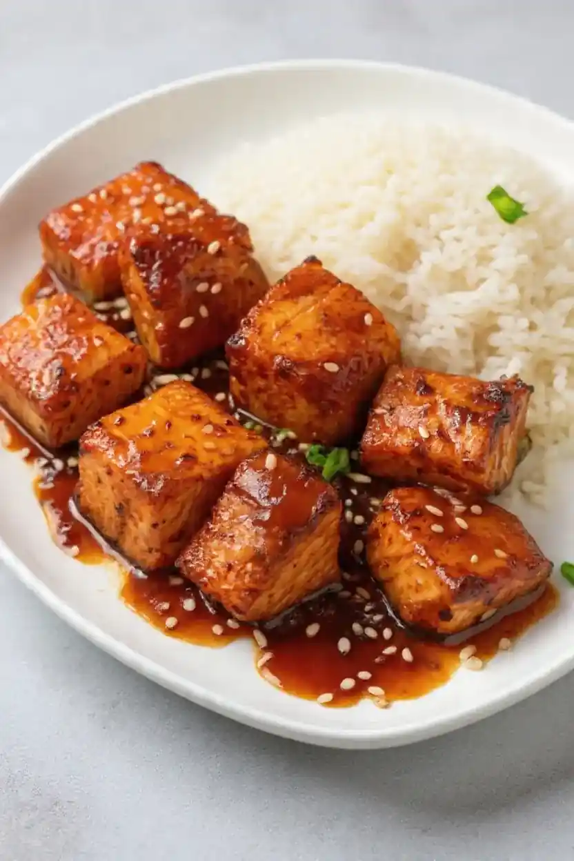 Classic Crispy Honey Garlic Salmon Bites