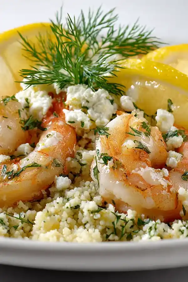 Classic Lemon Garlic Shrimp with Herby Couscous