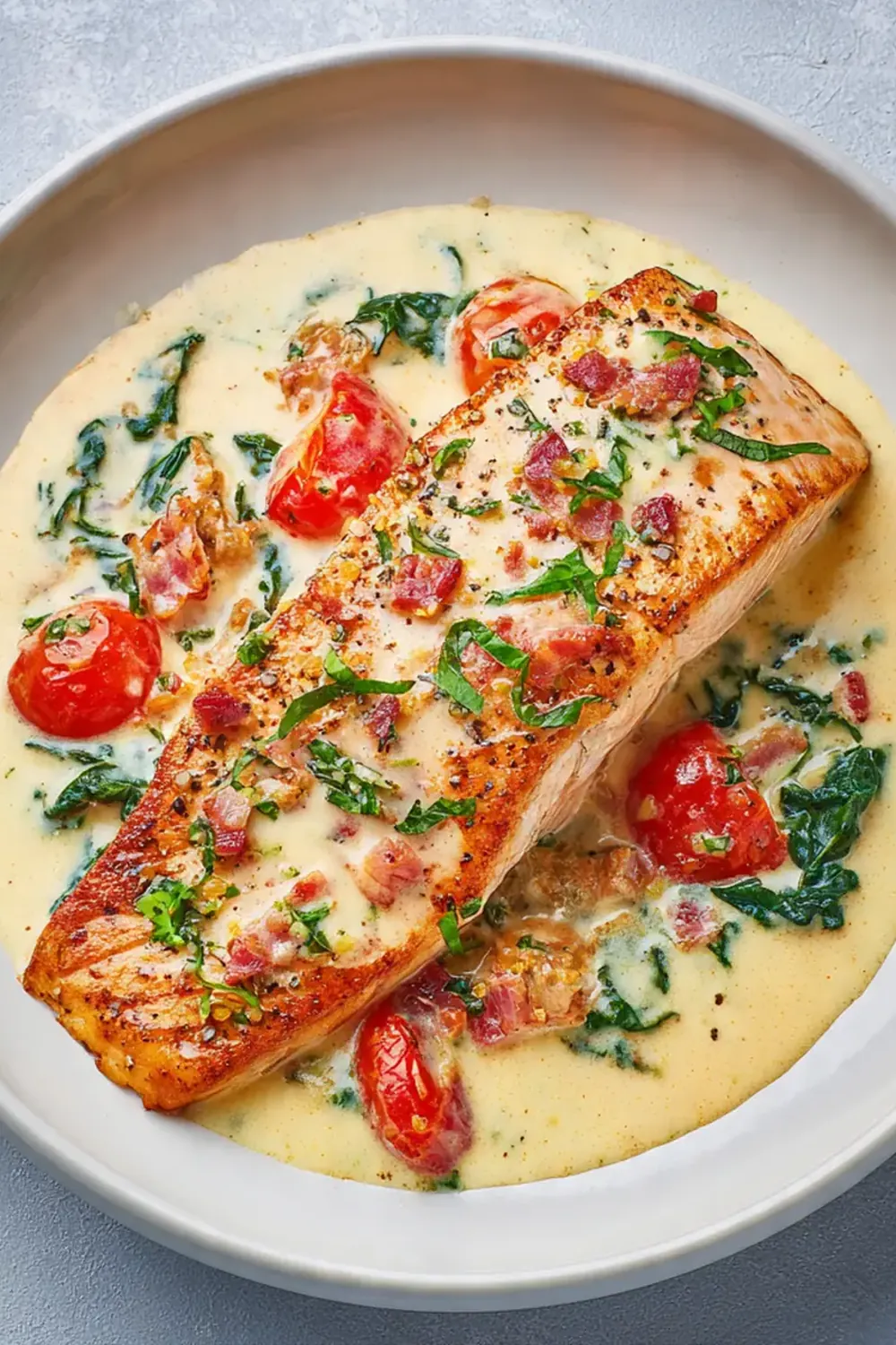 Creamy Tuscan Salmon Skillet