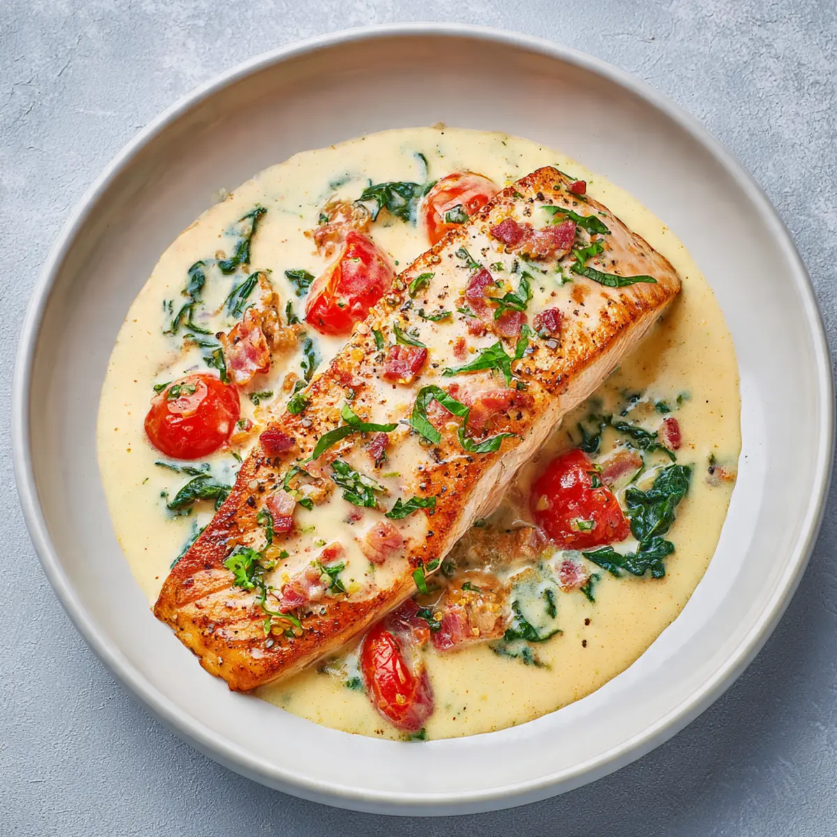 Creamy Tuscan Salmon Skillet