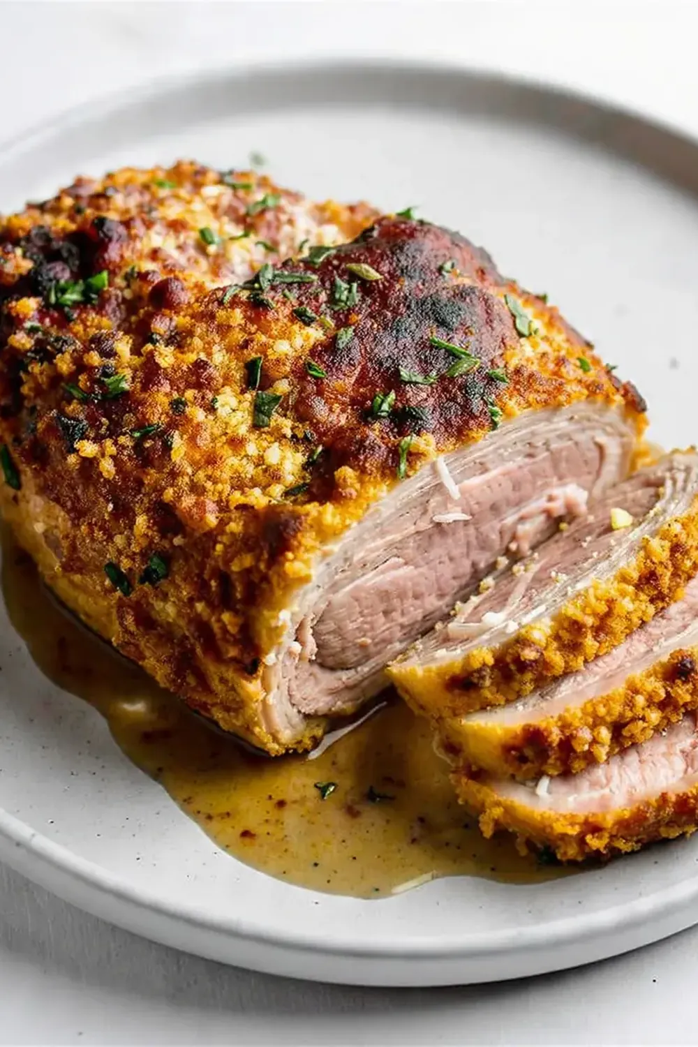 Crispy Baked Pork Tenderloin with Garlic Herb Crust