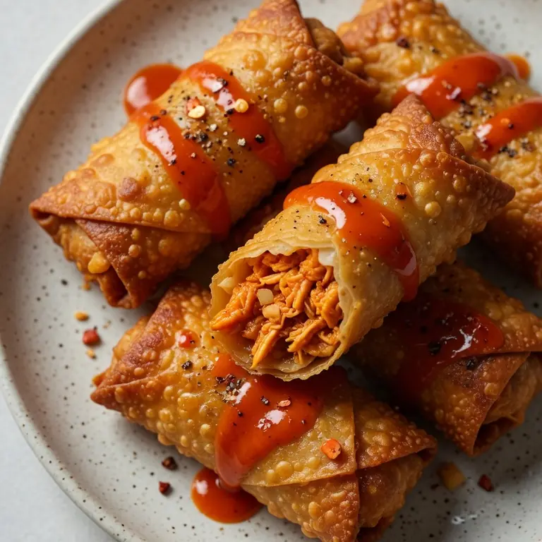 Crispy Buffalo Chicken Egg Rolls