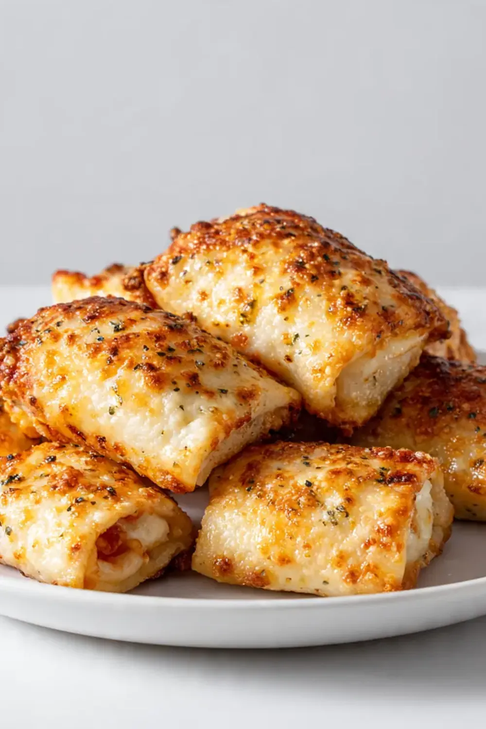 Crispy Garlic Parmesan Pizza Rolls (Air Fryer)