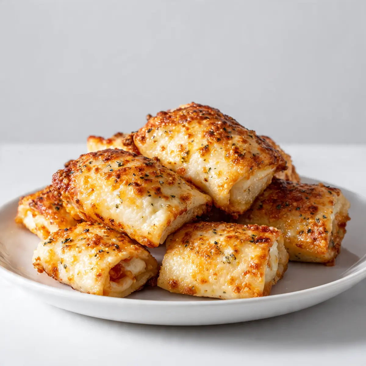 Crispy Garlic Parmesan Pizza Rolls (Air Fryer)