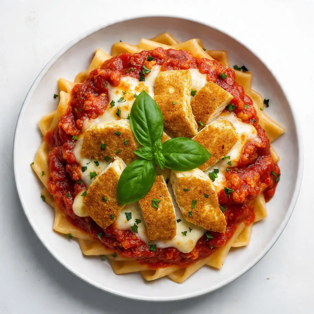 Easy Dump-And-Bake Chicken Parmesan Pasta