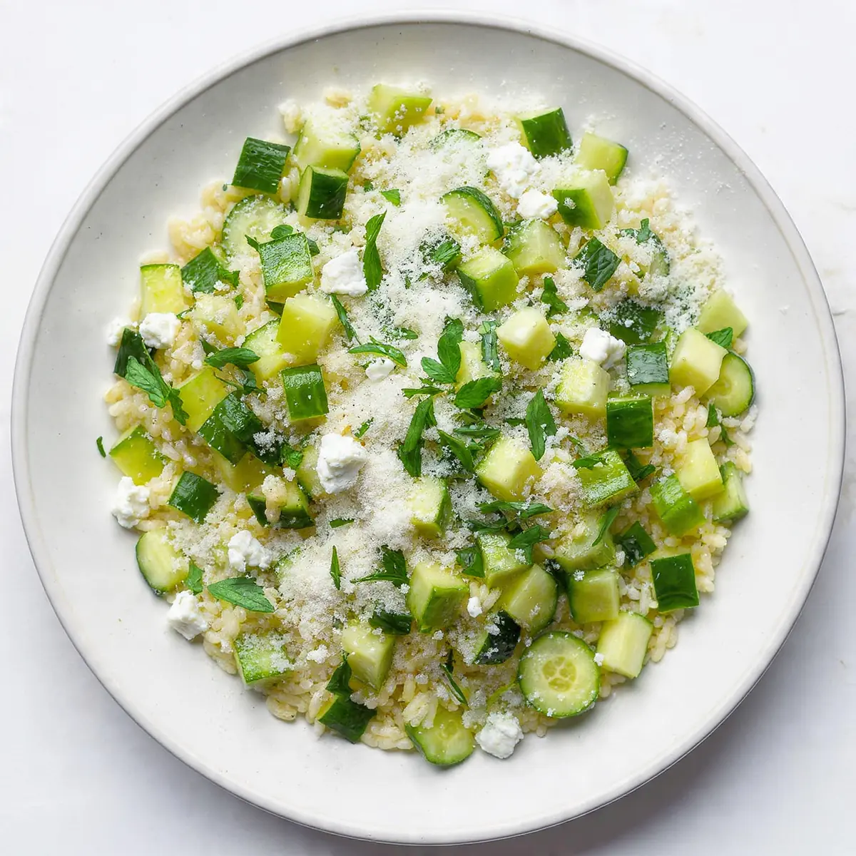 Greek Orzo Salad With Cucumber & Feta