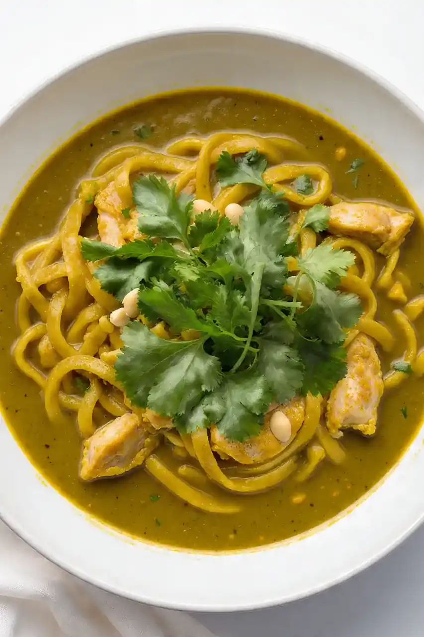 Green Curry Peanut Chicken Noodle Bowl