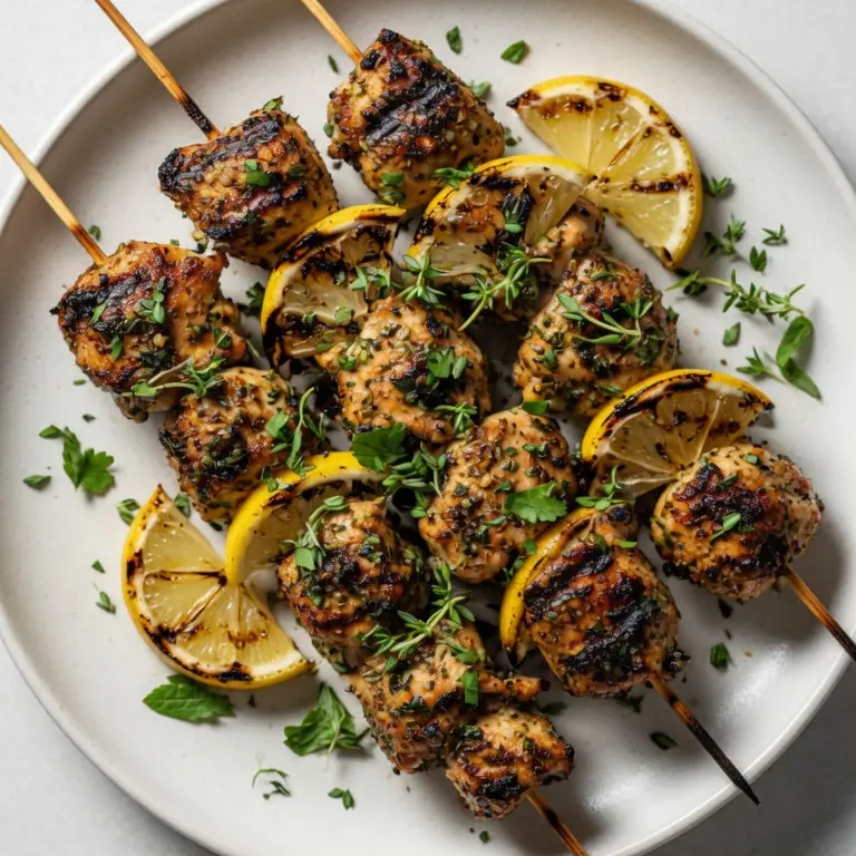 Grilled Lemon Herb Chicken Skewers (Summer Bbq)