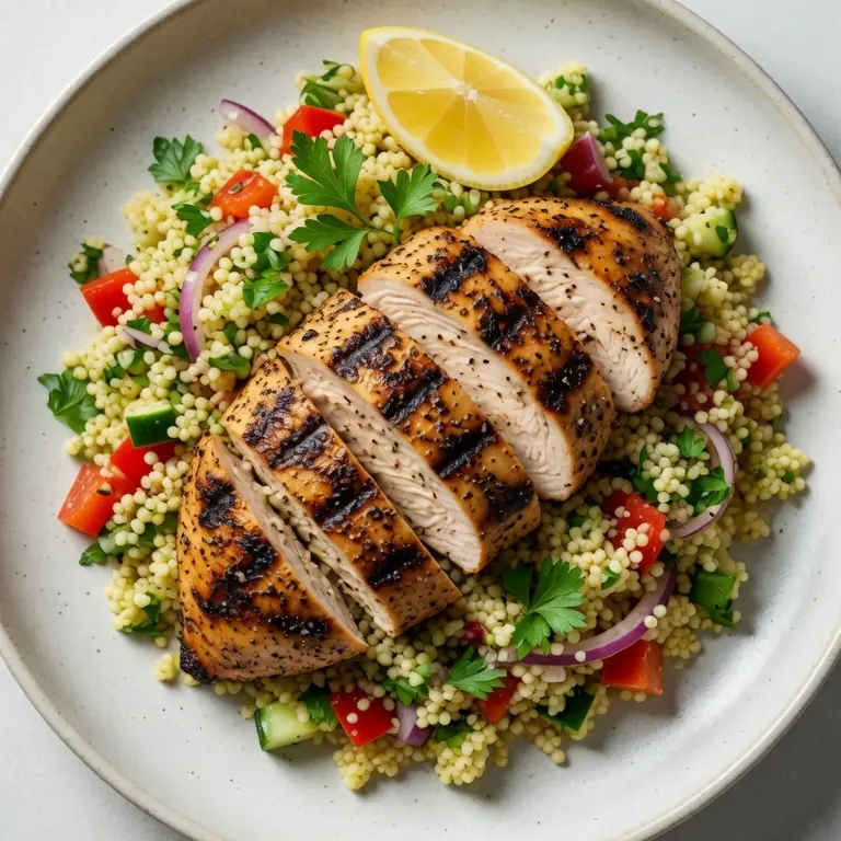 Grilled Lemon Pepper Chicken With Couscous Salad