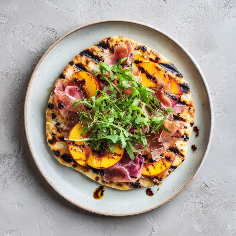 Grilled Peach & Prosciutto Flatbread