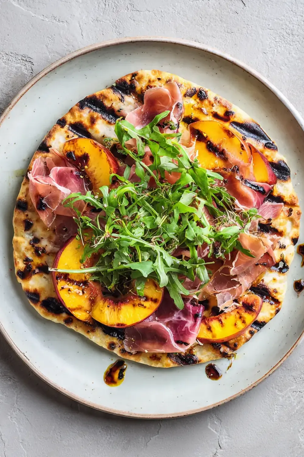 Grilled Peach & Prosciutto Flatbread