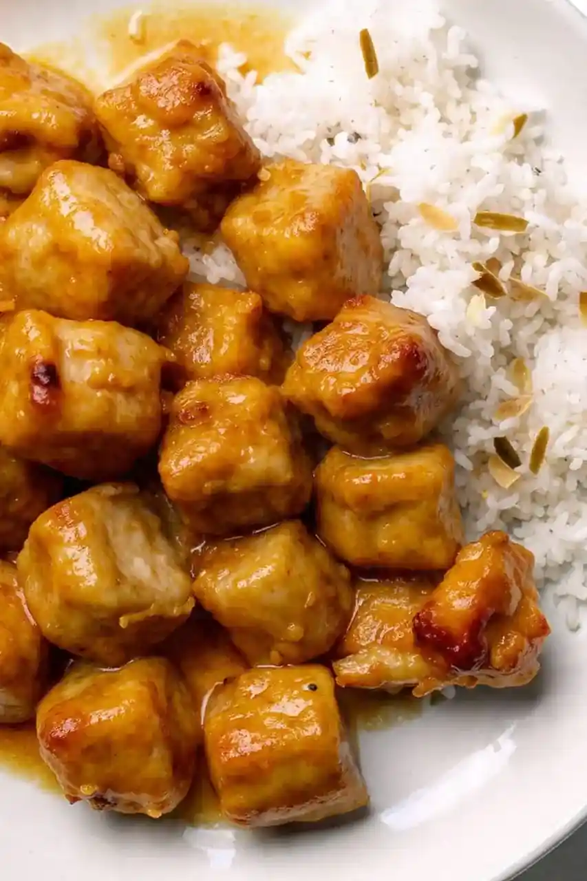 Honey Garlic Butter Chicken Bites with Coconut Rice