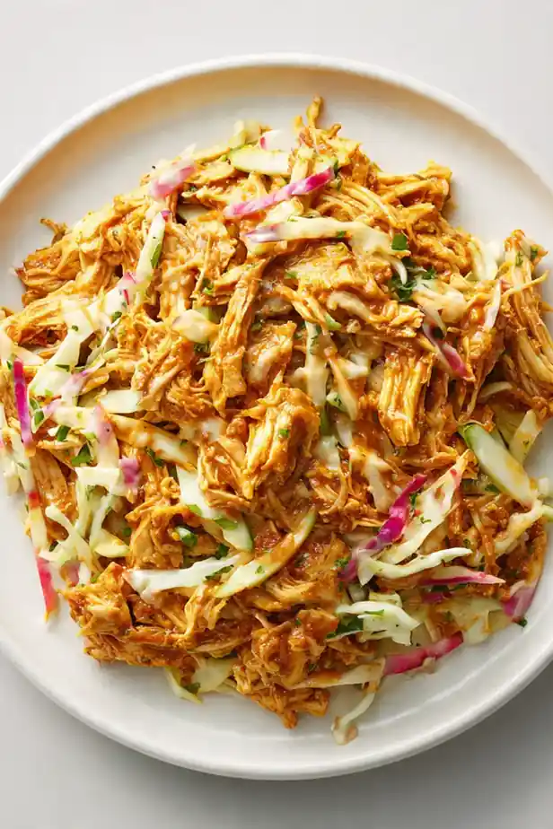Honey Mustard BBQ Pulled Chicken with Apple Slaw