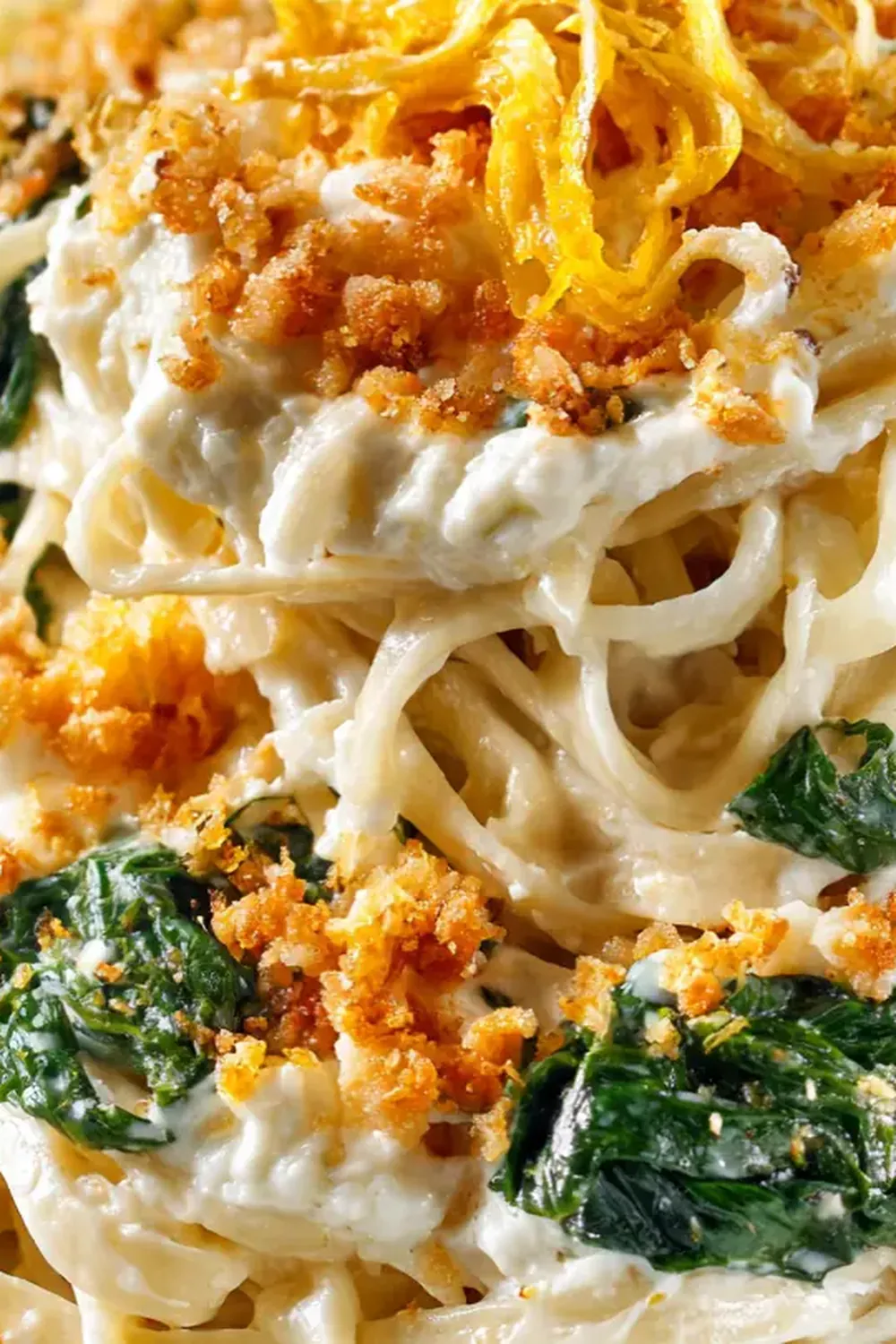 Lemon Ricotta Pasta with Spinach & Breadcrumbs
