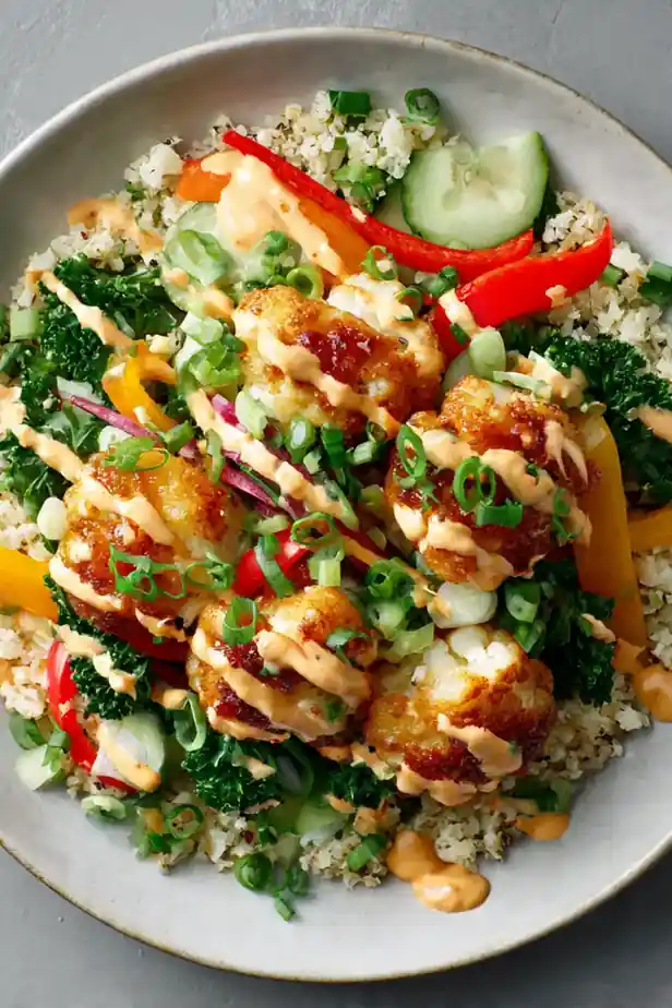Low-Carb Cauliflower Rice Bang Bang Bowl