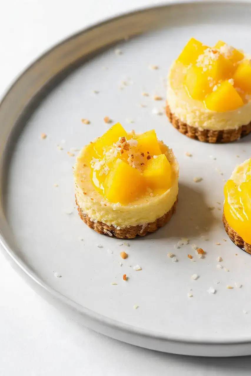 Mango & Coconut Mini Cheesecake Bites