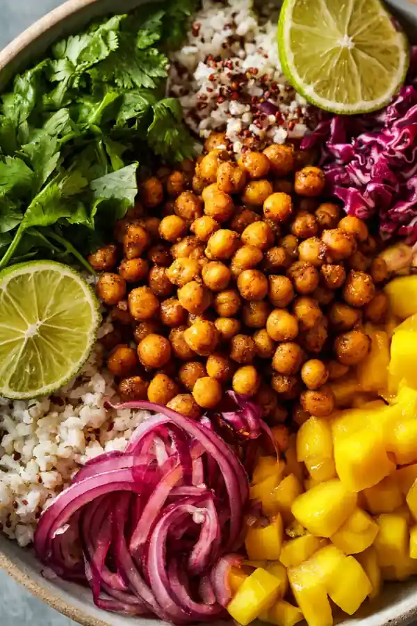 Moroccan Spiced Chickpea and Mango Bowl