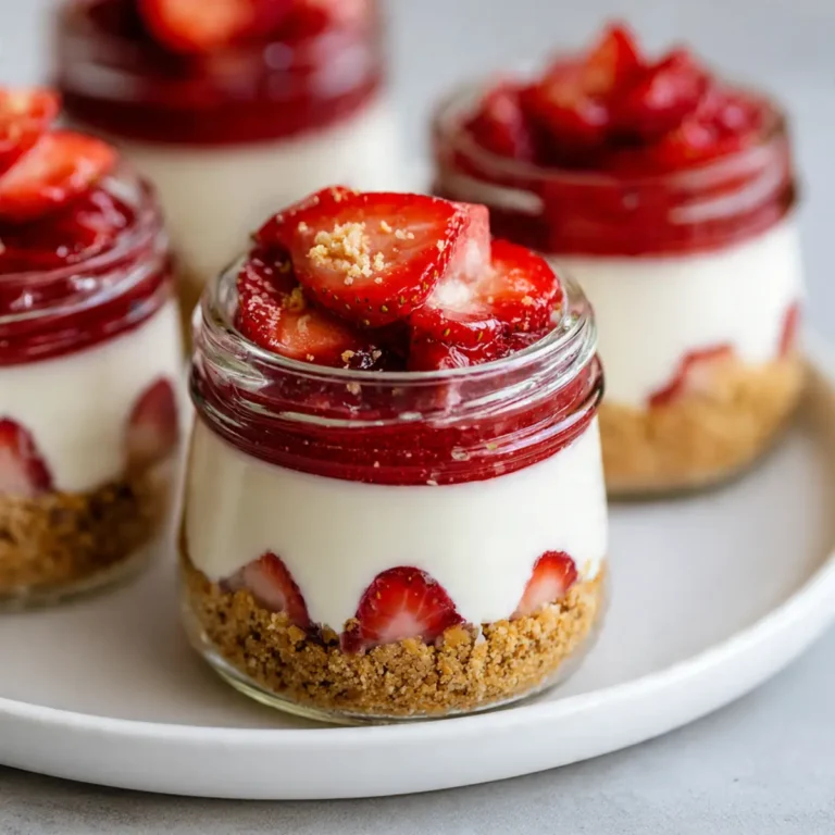 No-Bake Strawberry Cheesecake Jars