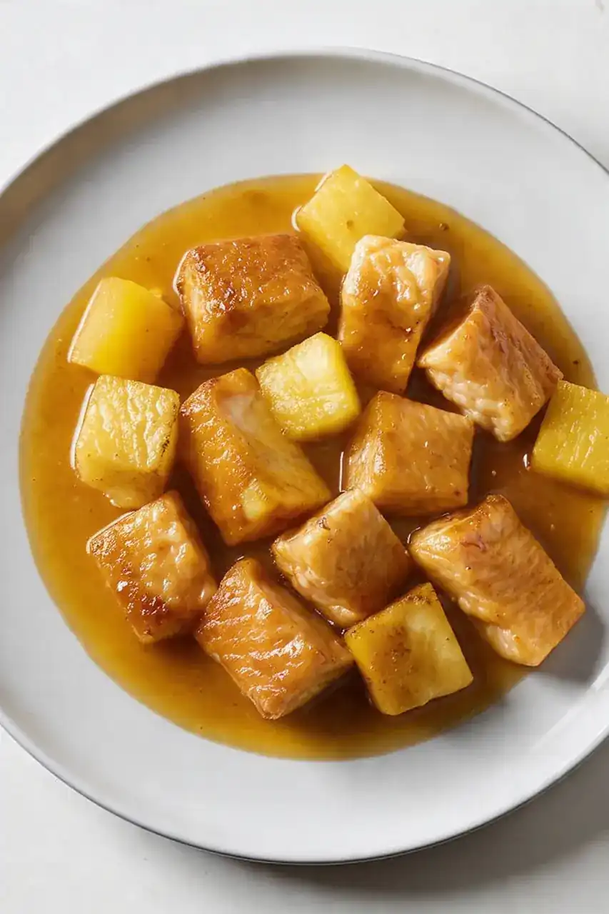 Pineapple Honey Garlic Salmon Bites
