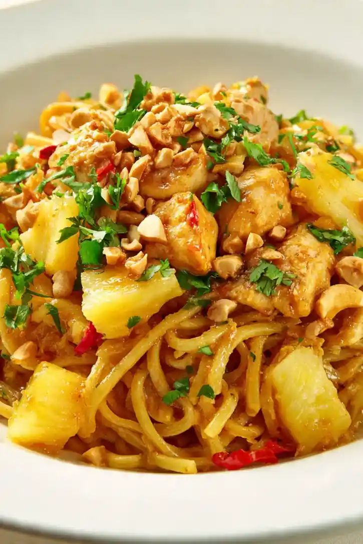 Pineapple & Peanut Chicken Noodles