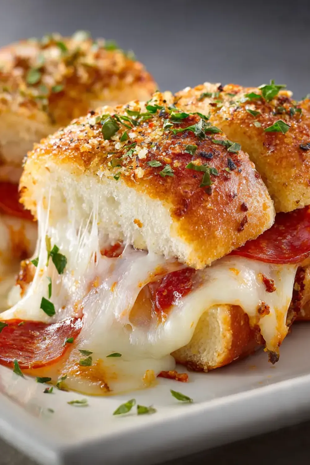 Pizza-Stuffed Garlic Bread Sliders