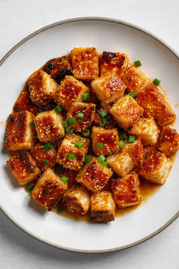 Sesame Crusted Honey Garlic Salmon Bites