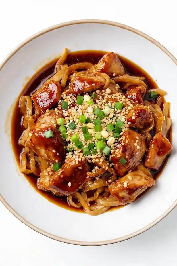Sesame & Soy Chicken Noodle Bowl with Peanuts