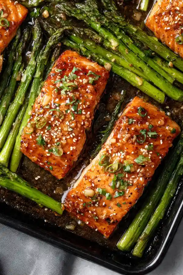 Sheet Pan Honey Garlic Salmon & Asparagus