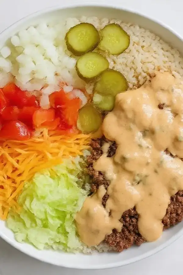 Smashed Beef and Rice Big Mac Bowl