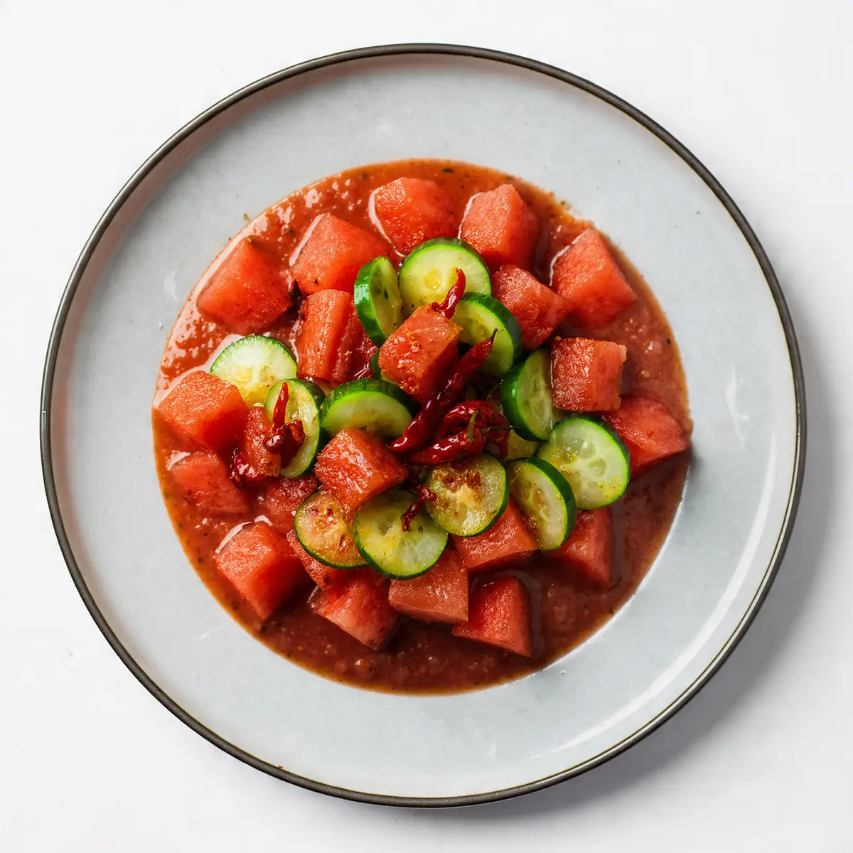 Spicy Watermelon Cucumber Gazpacho