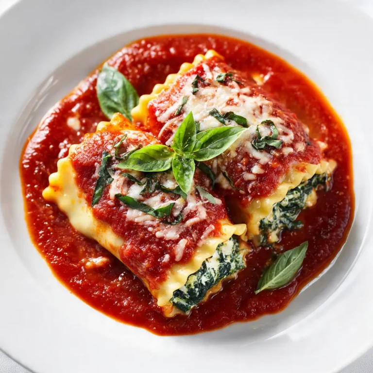 Spinach Lasagna Roll-Ups In Marinara