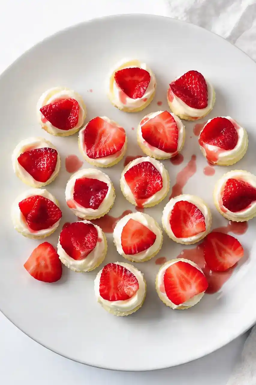 Strawberry Swirl Mini Cheesecake Bites