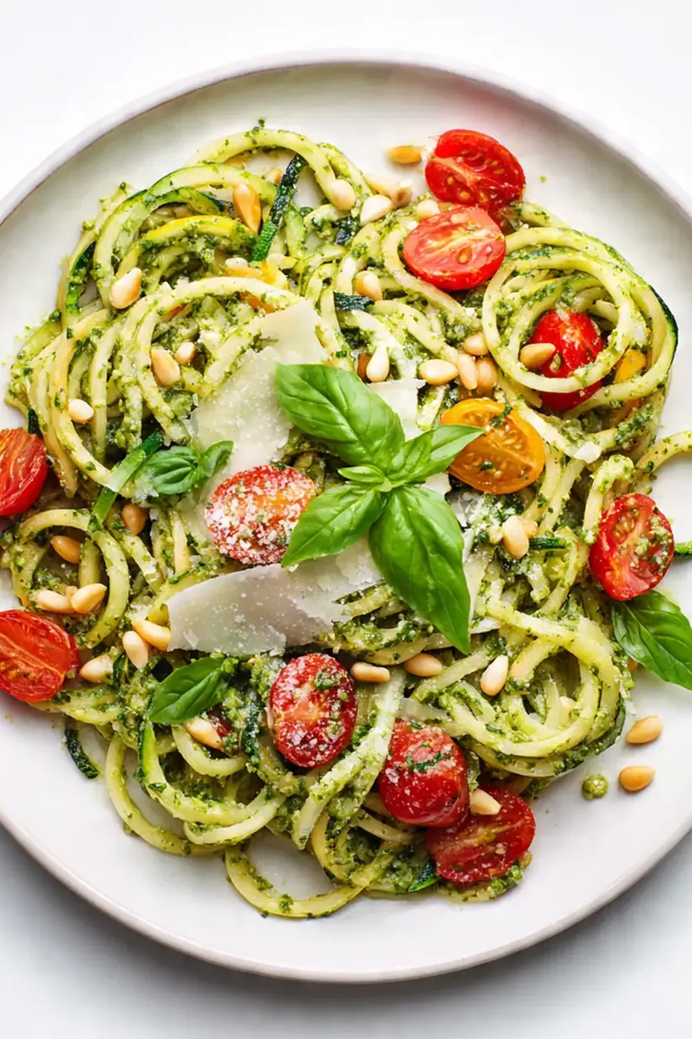 Summer Pesto Zucchini Pasta (Light Dinner)